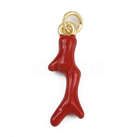 Brass Enamel Pendants KK-D409-34G-1
