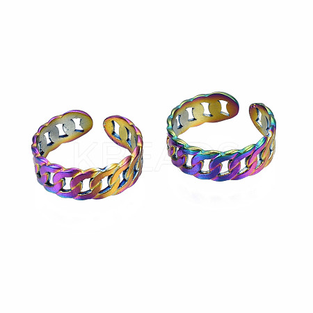 Curb Shape Cuff Rings RJEW-N038-024-1
