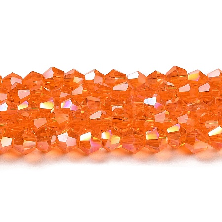 Transparent Electroplate Glass Beads Strands GLAA-F029-3mm-A11-1