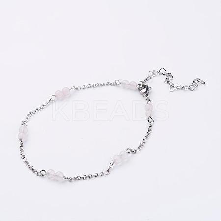 304 Stainless Steel Chain Anklets AJEW-AN00170-03-1
