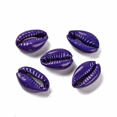 Baking Paint Cowrie Shell Beads SSHEL-M023-01O-1
