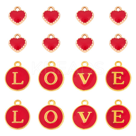 32Pcs 5 Styles Golden Plated Alloy Enamel Charms ENAM-TA0003-13B-1