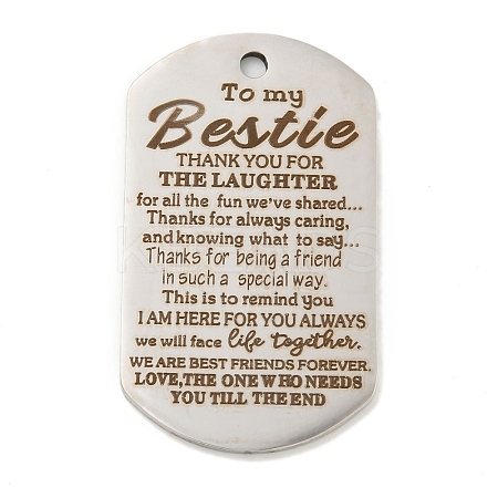 Non-Tarnish 201 Stainless Steel Pendants STAS-L079-01P-04-1