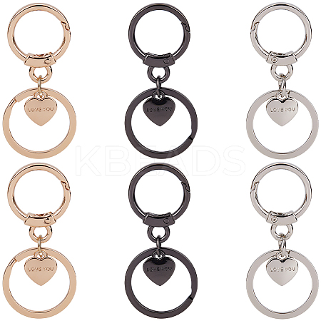 6Pcs 3 Colors Alloy Keychain Clasps FIND-SC0014-43-1