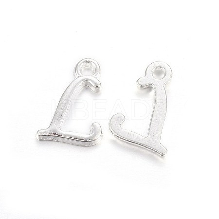 Silver Color Plated Alloy Letter Pendants LS-PALLOY-J718-01S-L-1