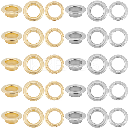 200Pcs 2 Colors Iron Grommet Eyelet Findings IFIN-GF0001-59C-1