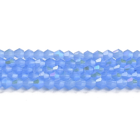 Imitation Jade Electroplate Glass Beads Strands GLAA-F029-J4mm-D04-1