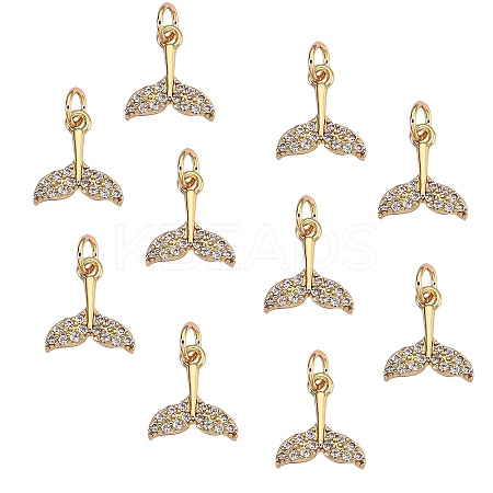 10Pcs Brass Micro Pave Cubic Zirconia Pendant ZIRC-SZ0001-60-1