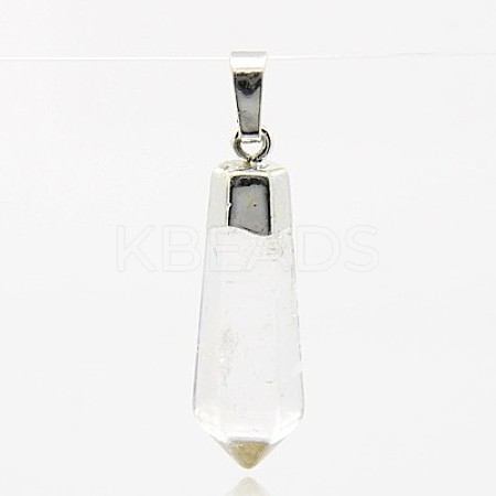Natural Crystal Point Pendants G-G596-17E-P-1