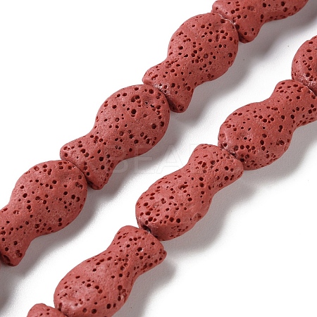 Fish Dyed Natural Lava Rock Beads Strands G-O126-01A-09-1