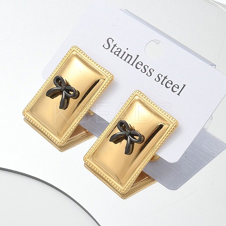 304 Stainless Steel Acrylic Stud Earrings for Women LS-STAS-Z117-06G-1