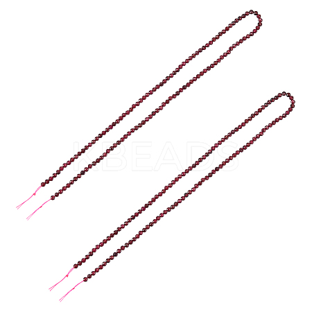 2 Strands Natural Garnet Beads Strands G-FI0001-04-1