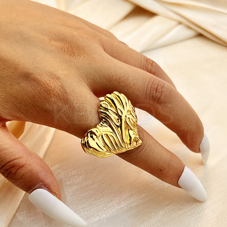 304 Stainless Steel Finger Rings for Women RJEW-B116-03G-1