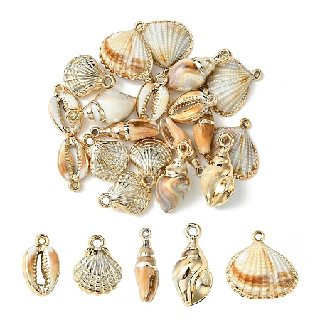 20Pcs 5 Styles Acrylic Imitation Shell Pendants OACR-YW0002-03-1