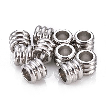 Tarnish Resistant 201 Stainless Steel European Beads LS-STAS-F250-05P-1