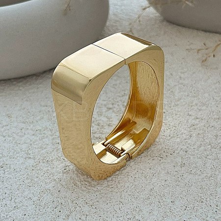 Alloy Cuff Geometric Hinged Bangles for Women BJEW-V002-05G-1