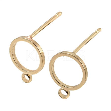Brass Stud Earring Findings KK-Q789-13G-1