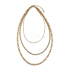 304 Stainless Steel Figaro Chain 3 Layer Necklaces for Women LS-NJEW-A057-02A-G-2