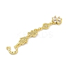 Rack Plating Brass Clear Cubic Zirconia Flower Elephant Hamsa Hand Connector Charms KK-G513-39G-2