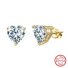 925 Sterling Silver Micro Pave Clear Cubic Zirconia Stud Earrings EJEW-G443-07G-3