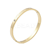 Ion Plating(IP) 304 Stainless Steel Micro Pave Clear Cubic Zirconia Hinged Bangles BJEW-P317-01G-1