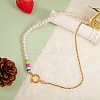 Vintage Natural Pearl Beaded Necklace for Girl Women NJEW-SW00002-03-4