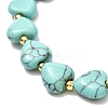 Heart Beads Stretch Bracelet for Girl Women BJEW-JB06938-02-5