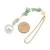 3Pcs Round Glass & Natural Amethyst & Rose Quartz & Green Aventurine Chips Hanging Suncatchers HJEW-JM04209-5