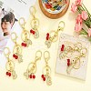 Brass Micro Pave Clear Cubic Zirconia Letter Pendant Keychain KEYC-SW00015-B-8