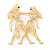 Golden Zinc Alloy with Rhinestone Brooches LS-JEWB-B018-03G-03-1