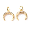 Brass Micro Pave Clear Cubic Zirconia Pendants ZIRC-P094-24G-RS-1