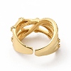 Clear Cubic Zirconia Bamboo Criss Cross Open Cuff Ring KK-A180-45G-2