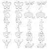 100Pcs 10 Style 304 Stainless Steel Pendants STAS-DC0009-72-1