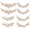 8Pcs 4 Styles Brass Pave Clear Cubic Zirconia Connector Charms ZIRC-BBC0001-51-1