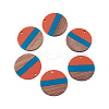 Two Tone Transparent Resin & Wood Pendants RESI-CJ0005-02-2