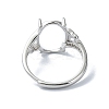 Adjustable 925 Sterling Silver 4 Prongs Ring Settings STER-K179-27P-3