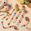 WADORN 7Pcs 7 Styles Rainbow Color Polyester Embroidery Lace Trim OCOR-WR0003-76-3