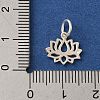 925 Sterling Silver Lotus Flower Charms with Jump Rings FIND-U013-02S-03-3