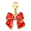 Bowknot Alloy Enamel Pendant Decorations HJEW-JM02209-4