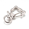 Alloy Swivel Lobster Clasps KEYC-WH0016-37P-2