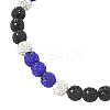 1Pc Polymer Clay Rhinestone Round Beaded Stretch Necklaces NJEW-SP0001-14K-3