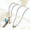 304 Stainless Steel Enamel Butterfly Cross Pendant Urn Ashes Necklaces NJEW-K393-03P-3