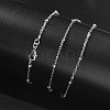 2mm Rack Plating Brass Satellite Chain Necklaces for Women Men MAK-L044-11P-2