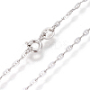 Anti-Tarnish Rhodium Plated 925 Sterling Silver Mariner Link Chain Necklaces STER-L059-10P-3