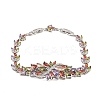 Platinum Tone Brass Micro Pave Cubic Zirconia Tennis Bracelets BJEW-B160-06P-5
