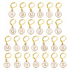26Pcs Flat Round with Letter A~Z Alloy Enamel Pendant Locking Stitch Markers HJEW-TAC0089-1