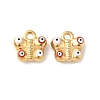 304 Stainless Steel Enamel Butterfly with Evil Eye Charms STAS-I346-22G-1