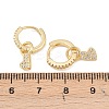 Heart Shape Clear Cubic Zirconia Hoop Earrings EJEW-F310-05G-3