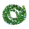 Electroplate Transparent Glass Beads Strands EGLA-N024-01A-C02-2