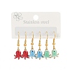 Ocean Series 304 Stainless Steel Enamel Dangle Earrings LS-EJEW-K017-01D-G-4